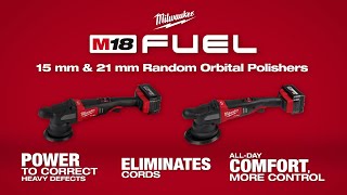 New Milwaukee M18 Fuel 15mm and 21mm Random Orbital Polishers  Power to Correct Heavy Defects [upl. by Egidio]