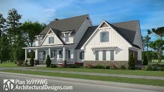 3 Bedroom Modern Farmhouse House Plan 16919WG Virtual Tour and 3D Walkthru ADHousePlans [upl. by Afatsum]