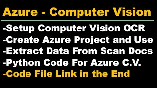 Azure Computer Vision  Azure OCR  Azure How to Extract Text From Scanned Document [upl. by Ardisi161]