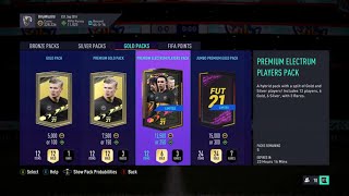 FUT 21  5 x Premium Electrum Players Pack Opened 62500 gold or 1250 Fifa Points [upl. by Crescin421]