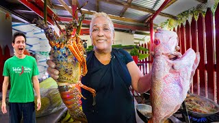 Trinidad’s Seafood Queen 🦞 LOBSTER MOUNTAIN  Breadfruit Oil Down in Toco Trinidad [upl. by Eelitan]