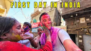 Joining Locals To Play Holi In Delhi India 🇮🇳 [upl. by Leffert427]