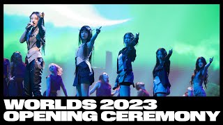 Worlds 2023 Finals Opening Ceremony Presented by Mastercard ft NewJeans HEARTSTEEL and More [upl. by Ahsineg]