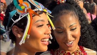 Jamaica Carnival 2024  Spotted Shenseea and Coi Leray during the afternoon jump with Xodus band [upl. by Hareenum]