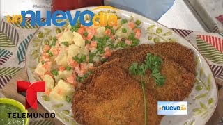 Recetas de cocina Cómo hacer Milanesas de carne  Un Nuevo Día  Telemundo [upl. by Nonnah]