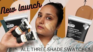 The Derma Co new launch BB Cream Review  Swatches all three shades 🦋 [upl. by Enobe846]