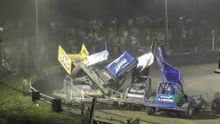 BriSCA F1 Stockcars  197 Ryan Harrison Wipes Out Multiple Cars  Northampton Final [upl. by Airdnahc267]