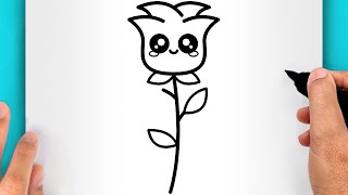 DISEGNI FACILI COME DISEGNARE UN FIORE KAWAII VIDEO DI DISEGNI [upl. by Orestes]