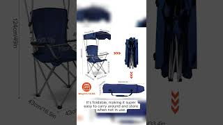 Foldable Beach Canopy Chair Sun Protection Camping Lawn Canopy Chair 330LBS Load [upl. by Annorah]