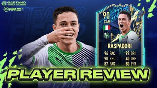 GIACOMO RASPADORI 90  Lohnt sich die SBC  FIFA 22 Player Review [upl. by Haskel]