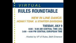 UCWDC Virtual Rules Roundtable  New in Line Dance [upl. by Eigna]