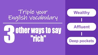 English vocabulary Three other ways to say “rich”  wealthy  affluent  deep pockets [upl. by Rico]