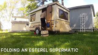 Folding the 1984 Esterel Supermatic S15 Caravan  hard wall camper trailer nhcaravan [upl. by Nosduh]