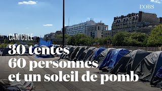 Sur la place de la Bastille des jeunes migrants défient chaque jour la canicule [upl. by Tessil]