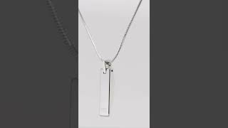 TNP22NK1  Tungsten Carbide Beveled ID Tag Pendant with Steel Snake Chain [upl. by Corey]