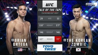 Brian Ortega vsThe Korean Zombie UFC fight night 180 full fight PS4  UFC 3 [upl. by Umont]