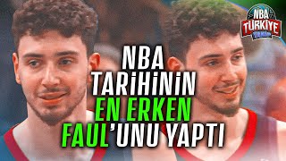 ALPEREN ŞENGÜN NBA TARİHİNİN EN ERKEN FAULÜNÜ YAPTI Süre bile başlamadan [upl. by Reggi756]