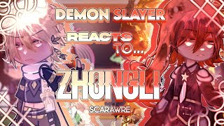 Demon slayer react to Genshin Impact  4  LiyueZhongli  Genshin Impact x Demon Slayer [upl. by Larred293]