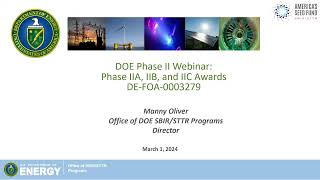 FY 2024 Phase II Release 2 FOA Webinar [upl. by Breanne617]