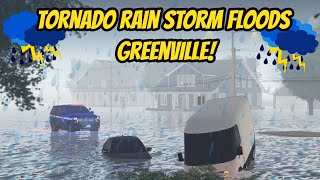 Greenville Wisc Roblox l Tornado RAIN STORM FLOODS the Streets Update Roleplay [upl. by Mitran]