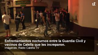 Enfrentamientos entre Guardia Civil y vecinos de Calella [upl. by Sihtam]