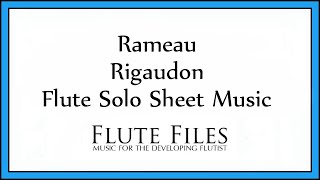 Rameau  Rigaudon  Flute Solo [upl. by Yaeger]