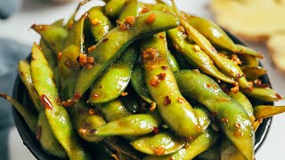 Spicy Garlic Edamame  Minimalist Baker Recipes [upl. by Phi]