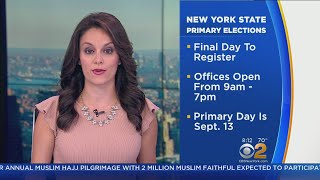 Sundays The Last Day To Register To Vote In NY Primaries [upl. by Hamner]