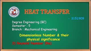 Dimensionless Number amp their physical significance Reynold Number Re  Reynold Number Re [upl. by Aivatahs445]