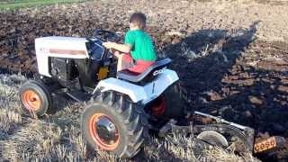 CASE 226  328 Garden Tractor Plowing Tire Spinning Action [upl. by Akieluz]