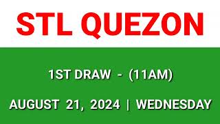 1ST DRAW STL QUEZON 11AM Result Today August 21 2024 Morning Draw Result Philippines [upl. by Emili]