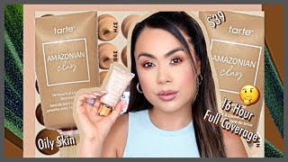 Tarte Amazonian Clay 16 Hour Full Coverage Foundation Oily Skin Review [upl. by Mcdowell]