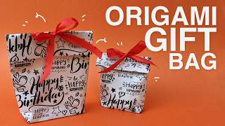 How to make origami gift bag out of wrapping paper  Gift wrapping ideas without box [upl. by Hannala]