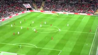 PAPER AIRPLANE launched from TOP of stadium hits player LMAO England vs Peru RAW FOOTAGE [upl. by Olin317]