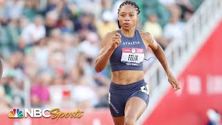 Allyson Felix hustles into 200m semis at Olympic Trials  NBC Sports [upl. by Neeoma]