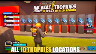 YOUTUBER TYCOON MAP FORTNITE CREATIVE  HOW TO FIND ALL 10 MRBEAT TROPHIES VIP CLUB MEMBER [upl. by Nosam]