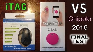 iTAG vs CHIPOLO  FINAL TEST Bluetooth Key Finder Portachiavi localizzatore [upl. by Dupin653]