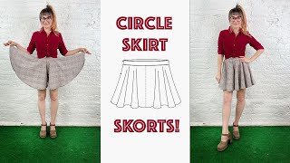 Skorts Sew Along Tutorial With Pattern Circle Skirt Skorts [upl. by Gertrude584]