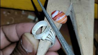 Zebra stone silver ring making  How to make zebra ring [upl. by Fatimah]