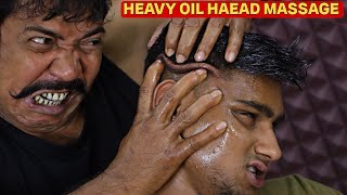 Perfect Head Massage by Asim Barber  Heavy Oil Massage  Loud Neck Cracking  Hair Cracking  ASMR [upl. by Annay]