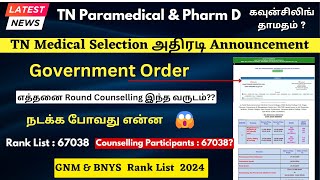 📢TN Paramedical Counselling 2024 Schedule Release Next Week [upl. by Erminna]