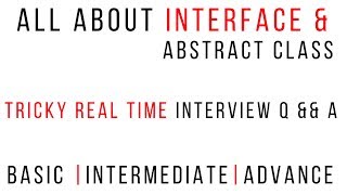 java interview questions and answers  Interfaces and Abstract Class [upl. by Anastasia]