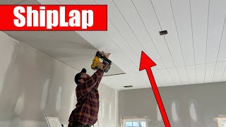 How to Install Shiplap Ceiling [upl. by Touber640]