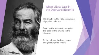 Lecture I on Walt Whitman’s “When Lilacs Last in the Dooryard Bloom’d” [upl. by Antsirhc]