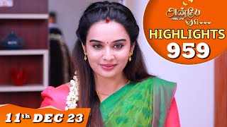 Anbe Vaa Serial  EP 959 Highlights  11th Dec 2023  Virat  Delna Davis  Saregama TV Shows Tamil [upl. by Nwahsiek]