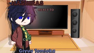 Hashiras React to Giyuu Tomioka  kny  Gacha React [upl. by Swerdna]