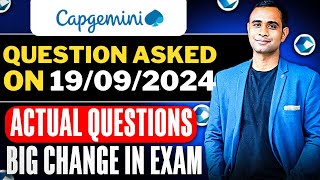 🔥Capgemini Exam Questions on 19092024  Big Change in Exam🔥 [upl. by Enehs48]