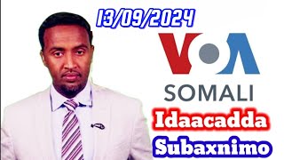 VOA Somali Radio Idaacadda Subaxnimo 13092024 [upl. by Esirehc]