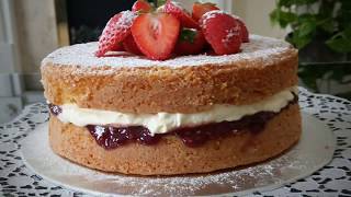 Victoria Sponge Cake  طريقة تحضير كيك فكتوريا [upl. by Ydnec]