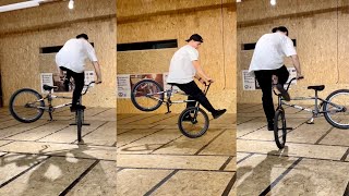 trick 11 Brakeless Pinkey Squeakes to Hangfive GTurns  Chris Böhm bmxflatland ätztechnikherz [upl. by Mullins]